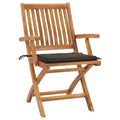 vidaXL Solid Teak Wood Patio Chairs with Comfortable Taupe Cushions - Set of 2 - Weather Resistant, Foldable Garden Chairs for Indoor/Outdoor Use