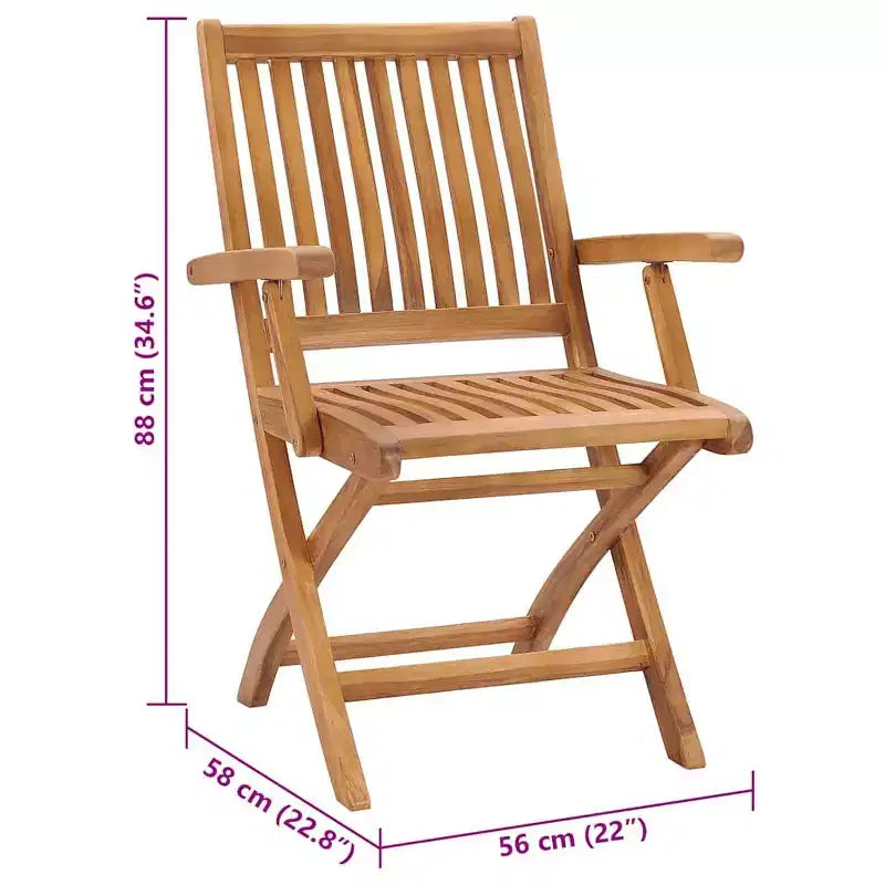vidaXL Chaises de Patio en Bois de Teck Massif avec Coussins Taupe Confortables - Lot de 2 - Chaises de Jardin Pliables et Résistantes aux Intempéries pour Intérieur/Extérieur