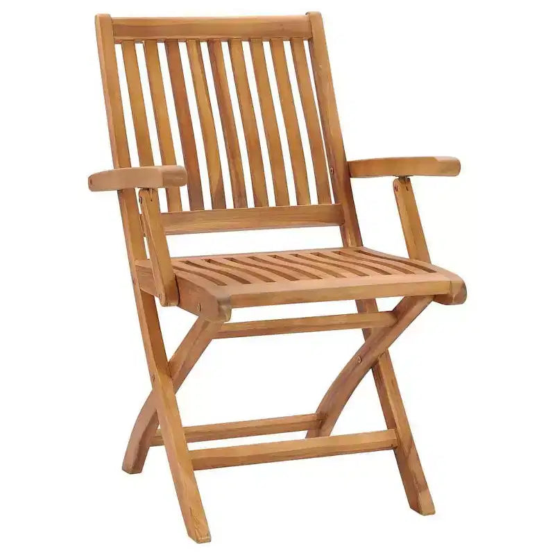 vidaXL Chaises de Patio en Bois de Teck Massif avec Coussins Taupe Confortables - Lot de 2 - Chaises de Jardin Pliables et Résistantes aux Intempéries pour Intérieur/Extérieur