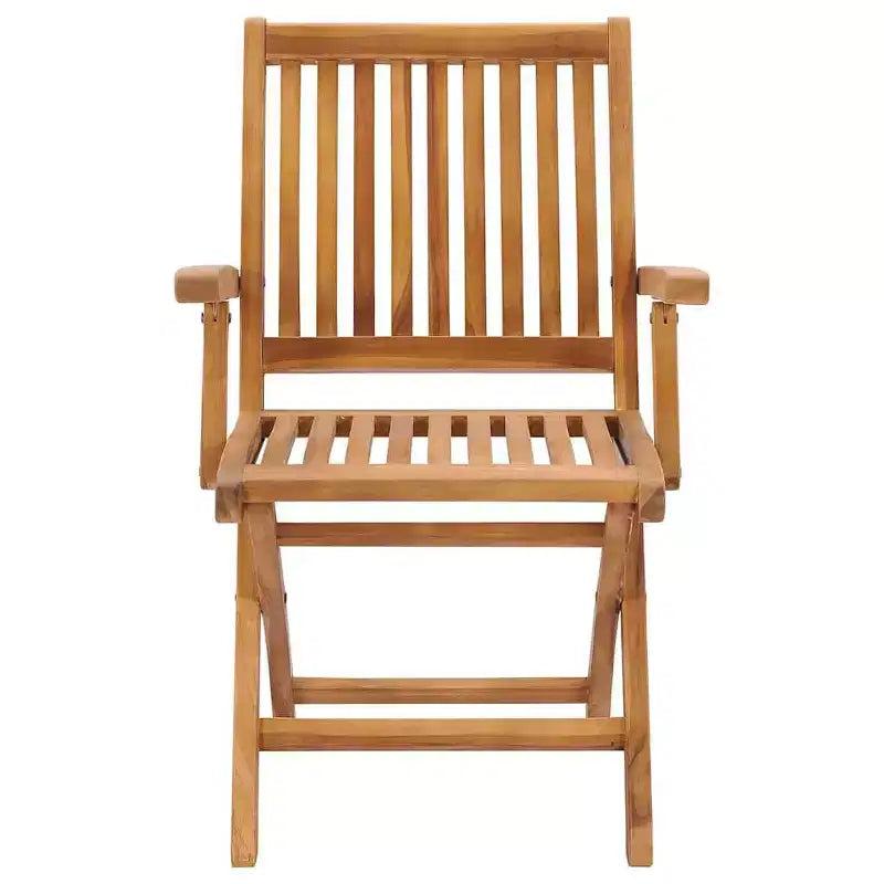 vidaXL Chaises de Patio en Bois de Teck Massif avec Coussins Taupe Confortables - Lot de 2 - Chaises de Jardin Pliables et Résistantes aux Intempéries pour Intérieur/Extérieur