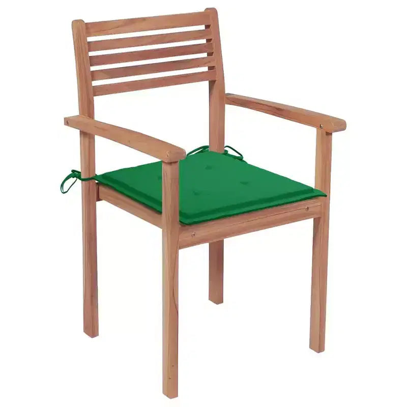 vidaXL Patio Chair Set of 8 Teak Teak Wood Standard Stackable