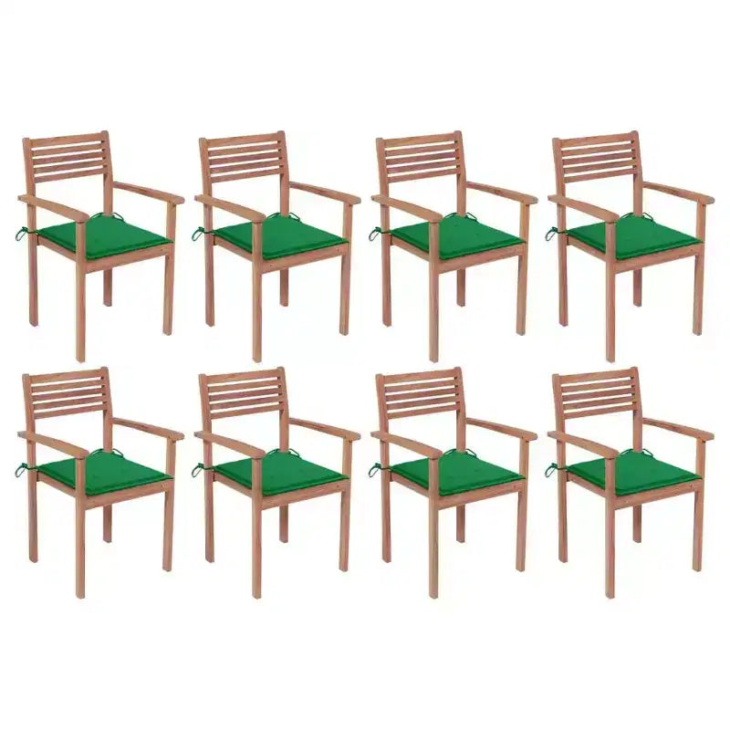 vidaXL Lot de 8 Chaises de Jardin Empilables en Teck Massif