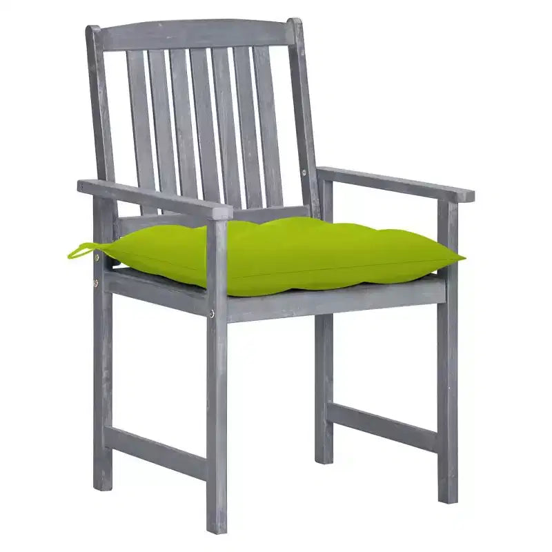 vidaXL Patio Chairs 6 Pcs with Cushions - Solid Acacia Wood Gray Outdoor Seating for Patio/Garden/Deck - 24x22.4x36.2