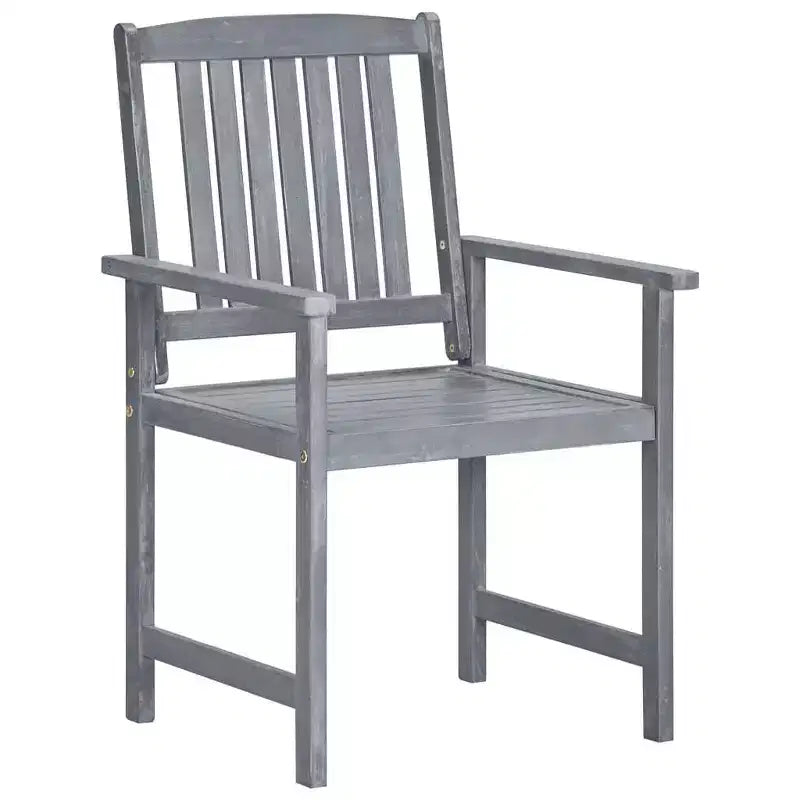 vidaXL Chaises de patio 6 pcs avec coussins - Bois d'acacia massif gris Sièges d'extérieur pour patio/jardin/terrasse - 24x22.4x36.2