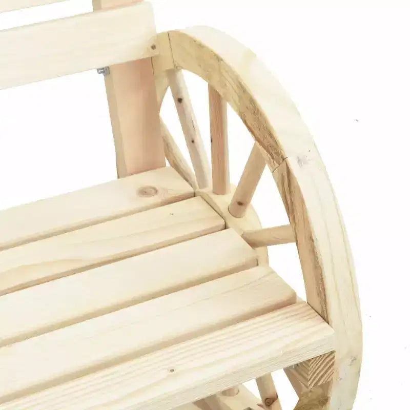vidaXL Lot de 4 chaises de jardin - Bois de sapin massif, assise résistante aux intempéries avec accoudoirs en forme de roue de chariot pour jardin/terrasse, style ferme marron