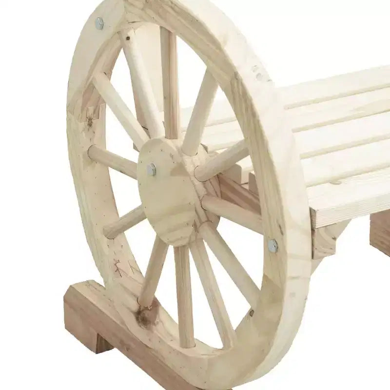 vidaXL Lot de 4 chaises de jardin - Bois de sapin massif, assise résistante aux intempéries avec accoudoirs en forme de roue de chariot pour jardin/terrasse, style ferme marron