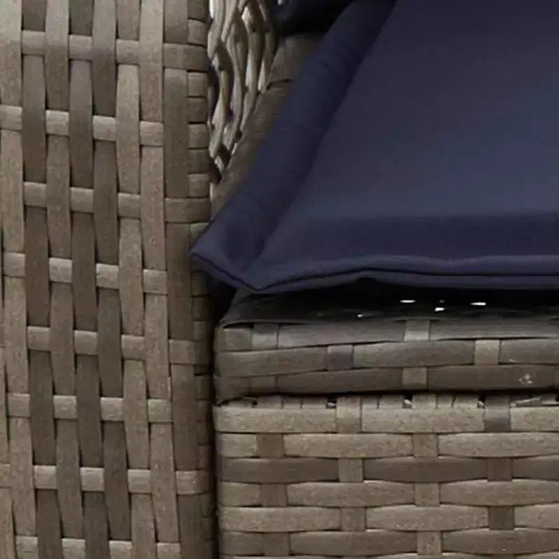vidaXL Chaise à bascule de jardin avec coussins, Résine tressée Gris - Gris et Bleu
