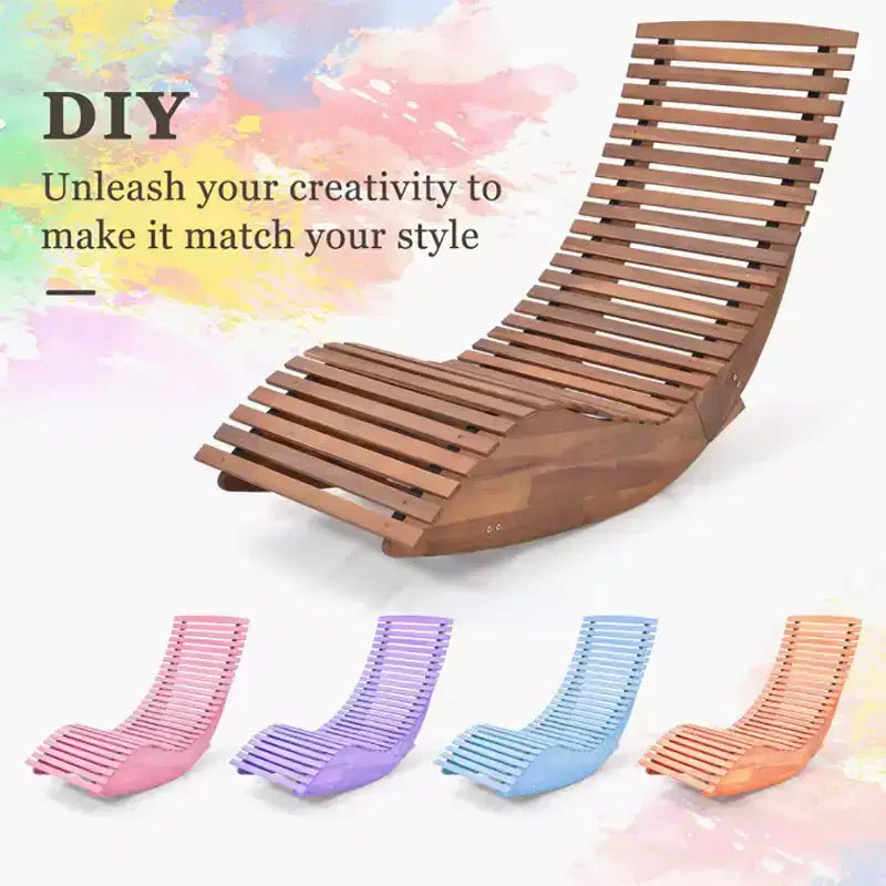 Chaise à bascule d'extérieur Bestier, fauteuil de jardin en bois d'acacia avec dossier incurvé ergonomique, assise à lattes élargie, dossier haut, bascule pour porche, jardin