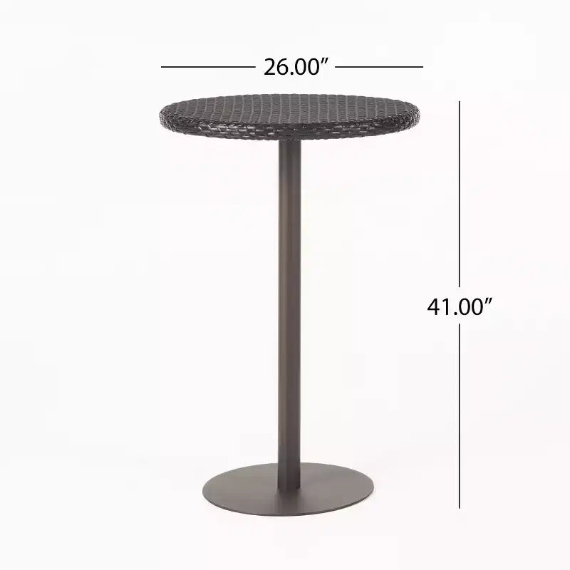 GDFStudio Markey Ensemble de bistrot-bar extérieur en osier 3 pièces avec coussin