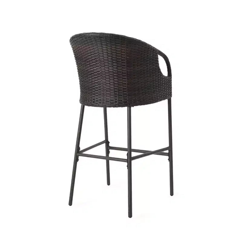 GDFStudio Markey Ensemble de bistrot-bar extérieur en osier 3 pièces avec coussin