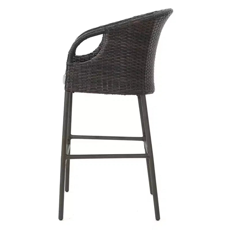 GDFStudio Markey Ensemble de bistrot-bar extérieur en osier 3 pièces avec coussin