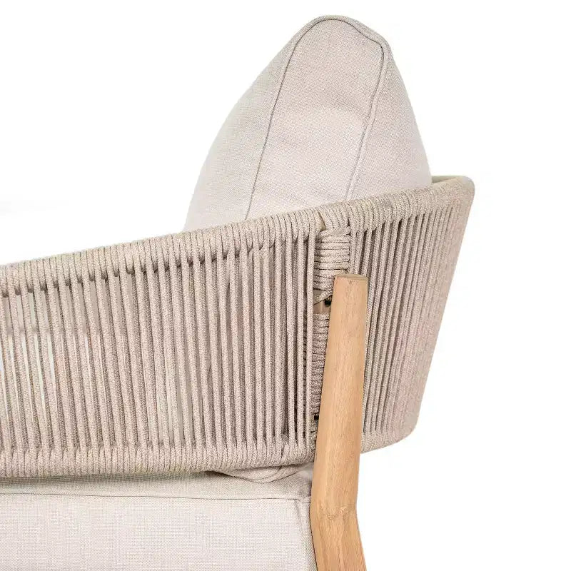 Christopher Knight Home Ryoma, fauteuils de club modernes en bois d'acacia et corde tressée pour terrasse, avec coussins (lot de 2)