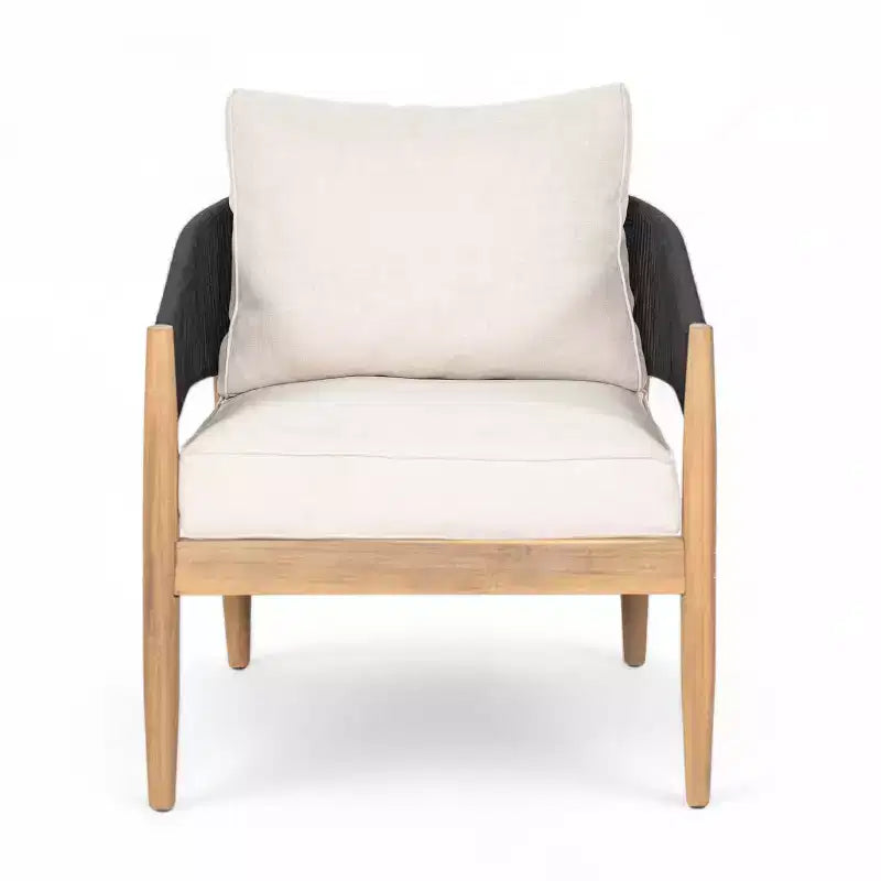 Christopher Knight Home Ryoma, fauteuils de club modernes en bois d'acacia et corde tressée pour terrasse, avec coussins (lot de 2)