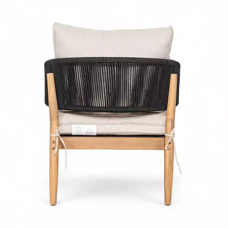 Christopher Knight Home Ryoma, fauteuils de club modernes en bois d'acacia et corde tressée pour terrasse, avec coussins (lot de 2)