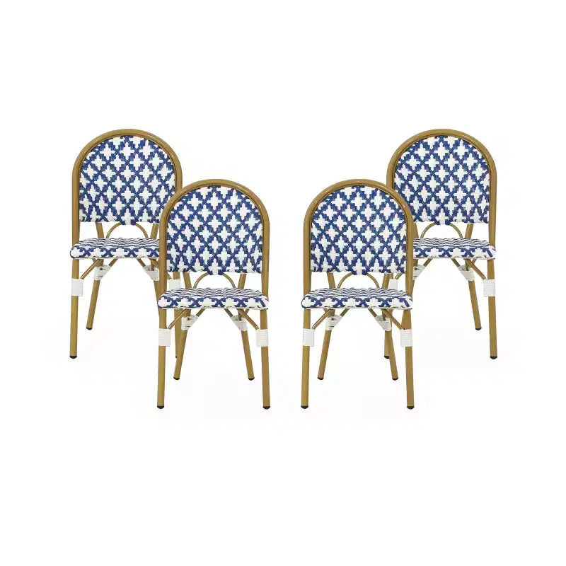 Christopher Knight Home Chaises de bistro Baron avec rotin tressé et cadre en aluminium (lot de 4)