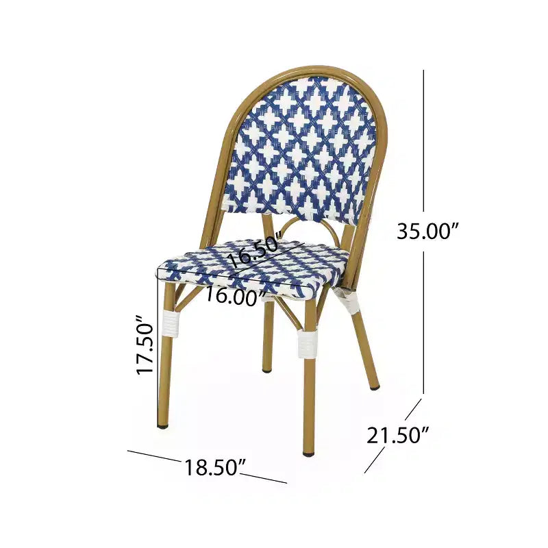 Christopher Knight Home Chaises de bistro Baron avec rotin tressé et cadre en aluminium (lot de 4)
