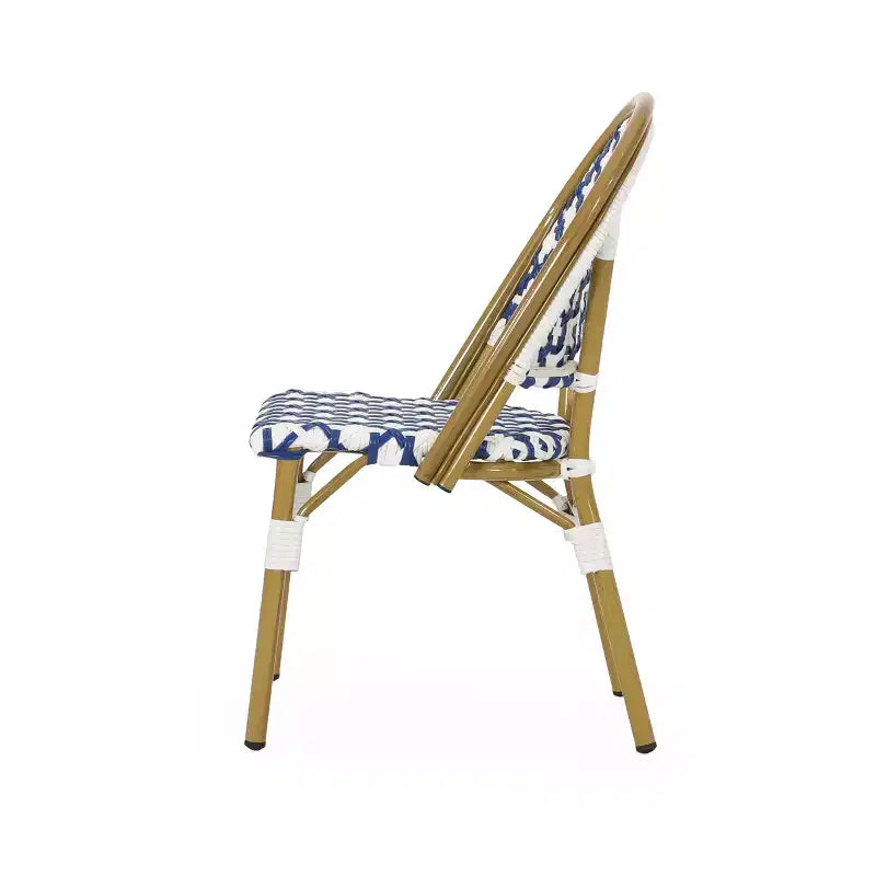 Christopher Knight Home Chaises de bistro Baron avec rotin tressé et cadre en aluminium (lot de 4)