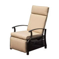 CLIHOME Adjustable Outdoor Patio Lounge Chair,with Flip Table Push Back & Removable Cushions