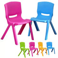 CLIHOME Lightweight Plastic Kids Chair with 11.8 H Seat for Preschool and Toddlers Children Backrest stackable Chair