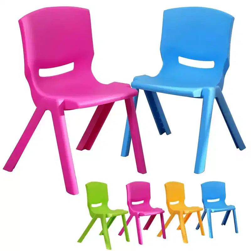 CLIHOME Lightweight Plastic Kids Chair with 11.8 H Seat for Preschool and Toddlers Children Backrest stackable Chair