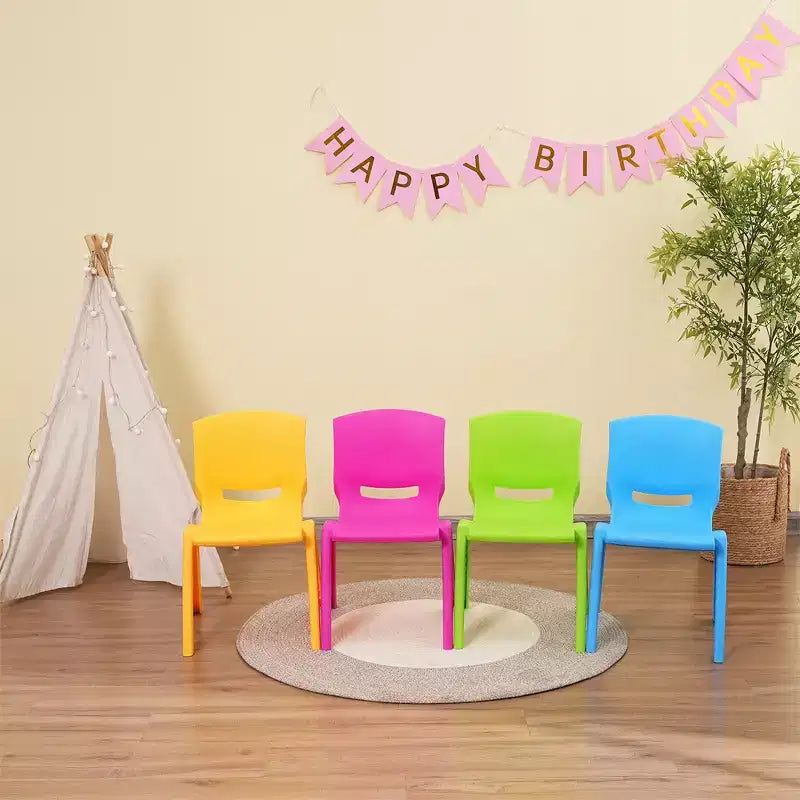 Chaise d'enfant légère en plastique CLIHOME avec siège de 30 cm de hauteur pour enfants d'âge préscolaire et tout-petits, chaise empilable avec dossier