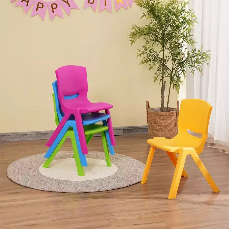 Chaise d'enfant légère en plastique CLIHOME avec siège de 30 cm de hauteur pour enfants d'âge préscolaire et tout-petits, chaise empilable avec dossier