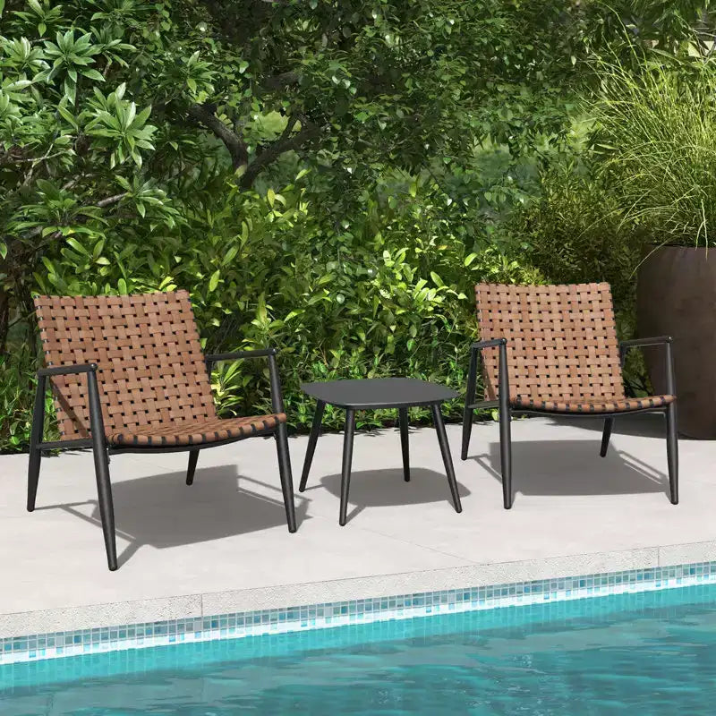 GRANDPATIO Ensemble de 2 pièces en osier pour l'extérieur