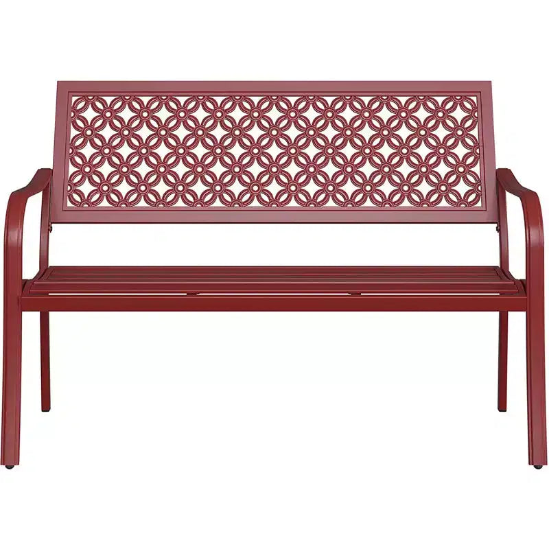 Banc de jardin à dossier sculpté floral GRANDPATIO