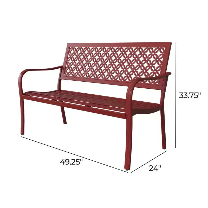 Banc de jardin à dossier sculpté floral GRANDPATIO