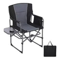 1Pc Aluminum Iron Director Chair with Side Pockets, Foldable Backrest, Outdoor Use, Portable, Durable