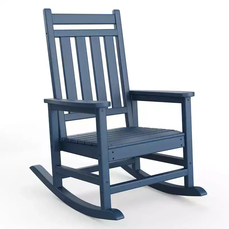 Fauteuil à bascule d'extérieur TROPOW, chaise à bascule en plastique HDPE résistant aux intempéries avec larges accoudoirs, fauteuil classique pour brasero pour porche, terrasse, pelouse, jardin