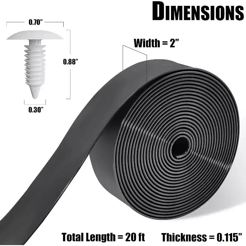 Kit de réparation de chaise de patio Summit Adventure – Sangles en vinyle de 6 m (2 de large) + 20 rivets – pour meubles de jardin et de terrasse (noir)
