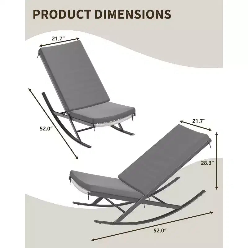 Fauteuil Papasan à bascule Summit Adventure pour l'extérieur, la terrasse et l'intérieur avec coussin - Gris