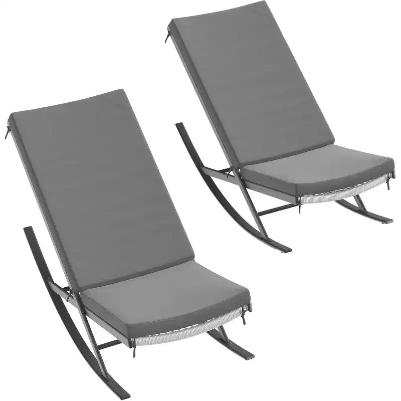 Fauteuil Papasan à bascule Summit Adventure pour l'extérieur, la terrasse et l'intérieur avec coussin - Gris