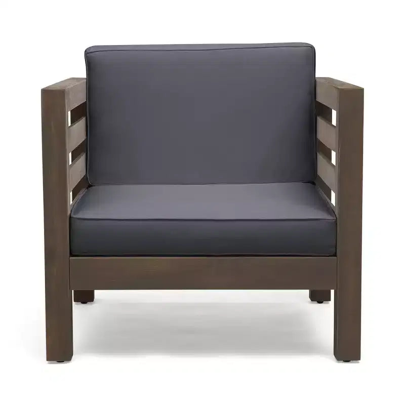 Fauteuil de jardin GDFStudio Cascada en bois d'acacia avec coussin résistant à l'eau