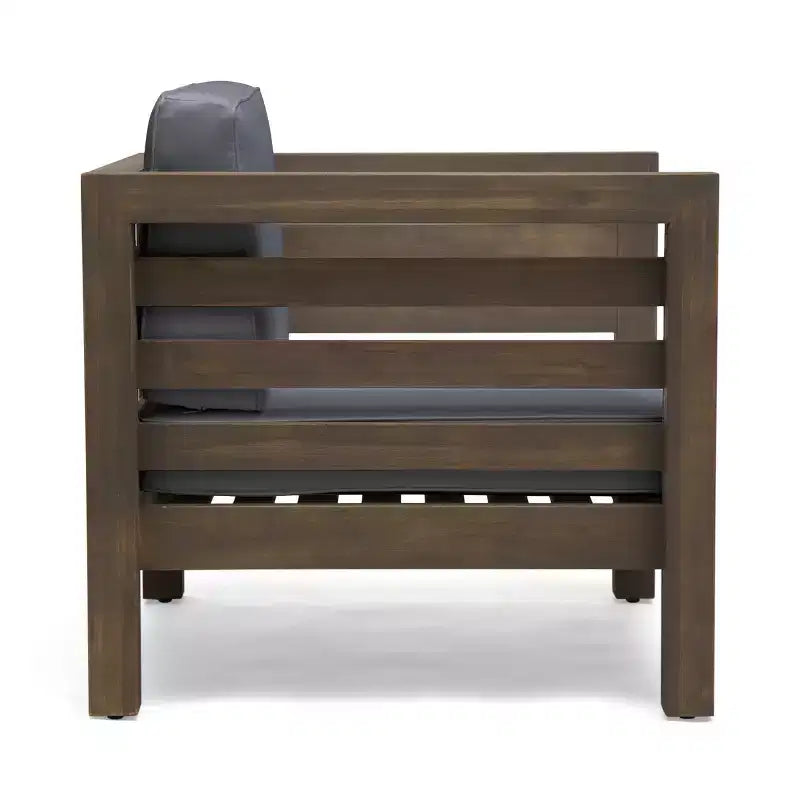 Fauteuil de jardin GDFStudio Cascada en bois d'acacia avec coussin résistant à l'eau