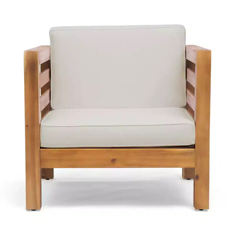 Fauteuil de jardin GDFStudio Cascada en bois d'acacia avec coussin résistant à l'eau