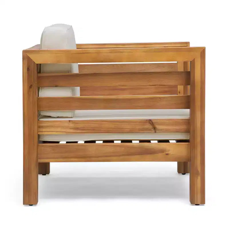 Fauteuil de jardin GDFStudio Cascada en bois d'acacia avec coussin résistant à l'eau