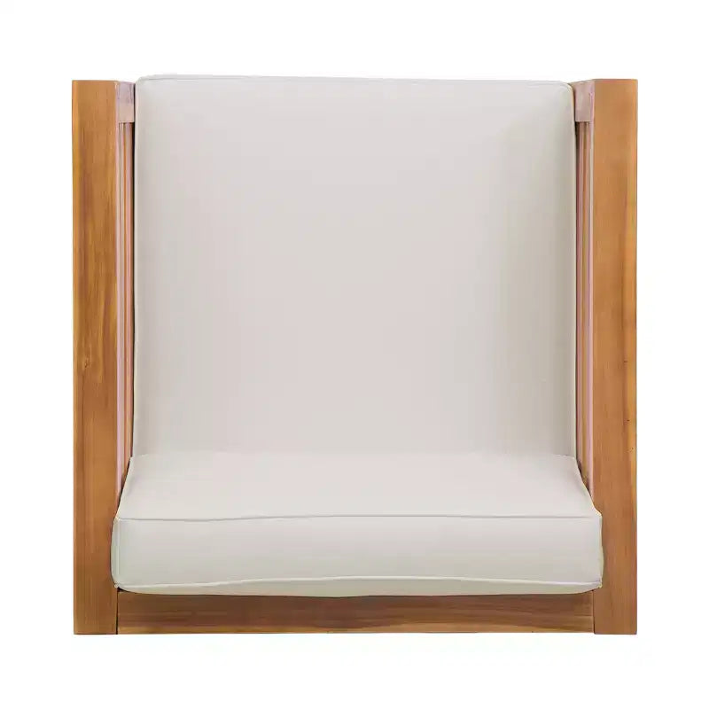 Fauteuil de jardin GDFStudio Cascada en bois d'acacia avec coussin résistant à l'eau