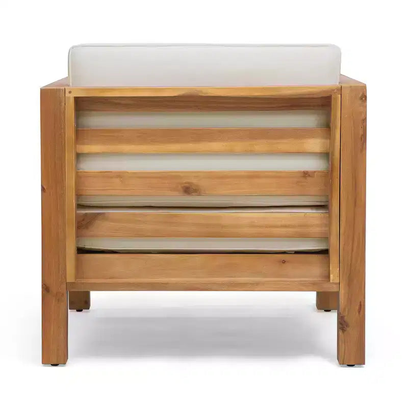 Fauteuil de jardin GDFStudio Cascada en bois d'acacia avec coussin résistant à l'eau