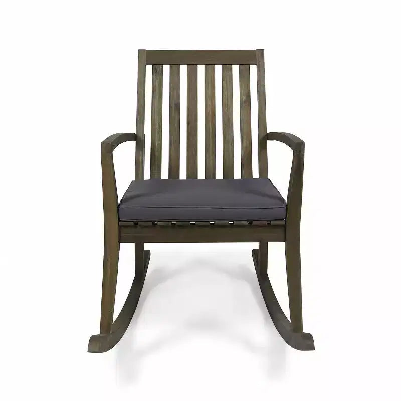 GDFStudio Priya Chaise à bascule d'extérieur en bois d'acacia avec coussin