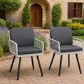 GustoWave Patio Dining Chairs Set of 2, Porch Armchairs with Cushions for Indoor, Garden, Balcony, Terrace, Backyard