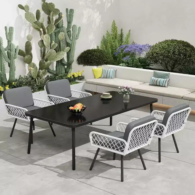 GustoWave Lot de 2 chaises de salle à manger de patio, Fauteuils de porche avec coussins pour l'intérieur, le jardin, le balcon, la terrasse, l'arrière-cour