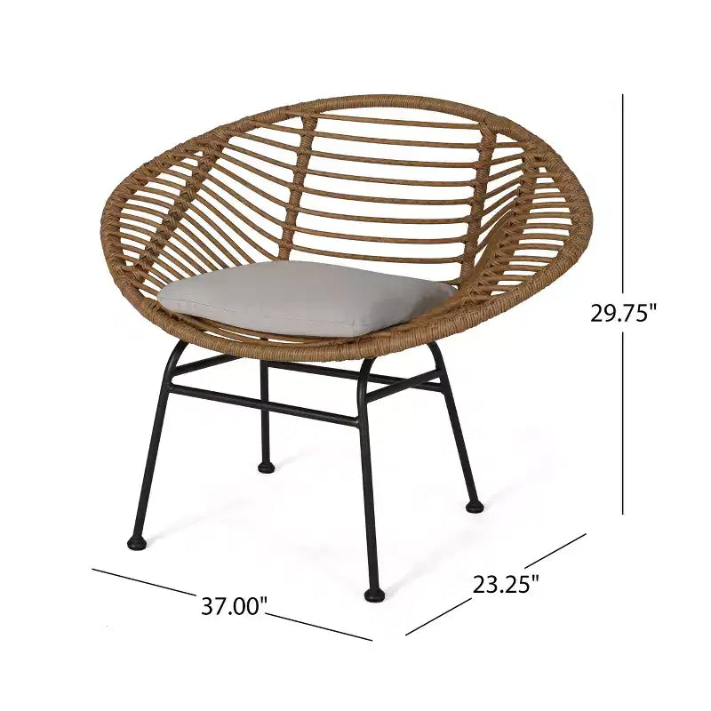 Christopher Knight Home San Antonio Chaises d'extérieur en osier tressé avec coussins (Lot de 2)