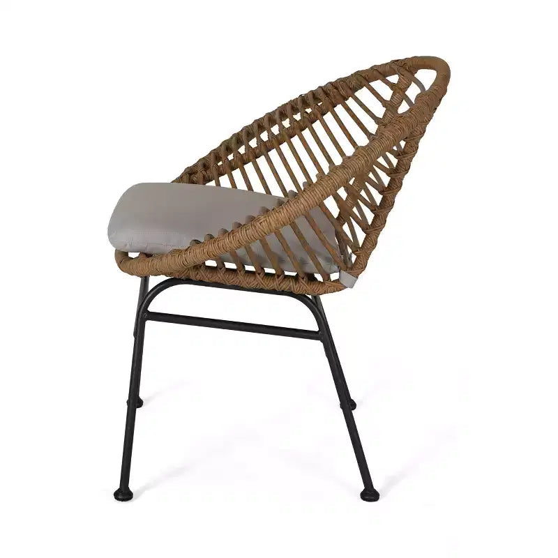 Christopher Knight Home San Antonio Chaises d'extérieur en osier tressé avec coussins (Lot de 2)