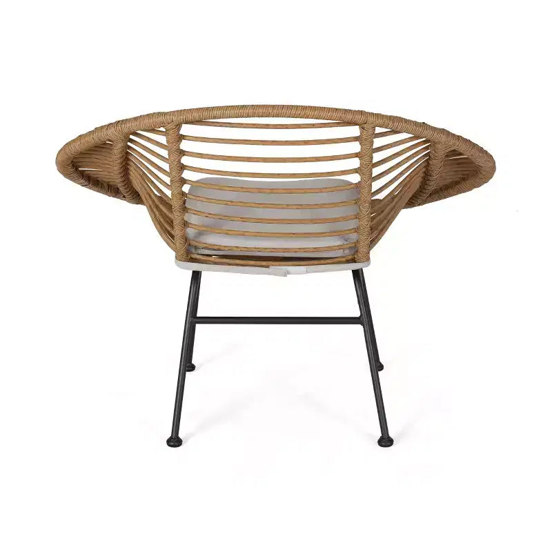 Christopher Knight Home San Antonio Chaises d'extérieur en osier tressé avec coussins (Lot de 2)