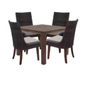 Courtyard Casual Bermuda FSC Teak 5 pc 39 Square FSC Teak Dining Set Includes one 39 Square Dining Table and four Dining Chairs