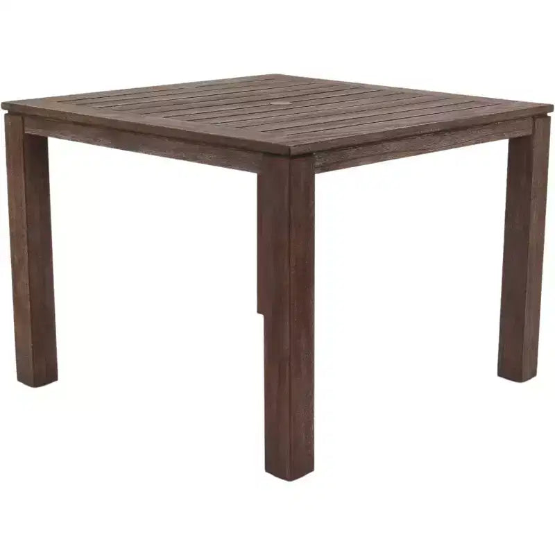 Ensemble de salle à manger 5 pièces en teck FSC décontracté Courtyard Bermudes 99 cm carré comprenant une table à manger carrée de 99 cm et quatre chaises de salle à manger