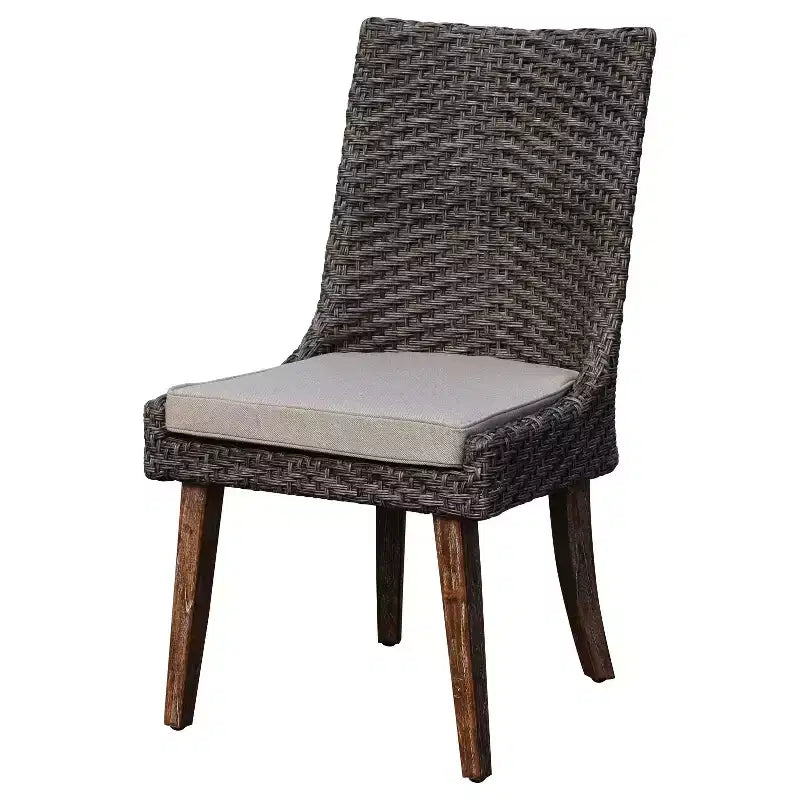 Ensemble de salle à manger 5 pièces en teck FSC décontracté Courtyard Bermudes 99 cm carré comprenant une table à manger carrée de 99 cm et quatre chaises de salle à manger