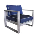Courtyard Casual Driftwood Gray Teak Modern North Shore Outdoor Club Chair with Cushions